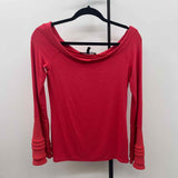 White House Black Market Women's Size S Red Solid Long Sleeve Shirt