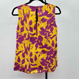 Loft Women's Size S Yellow Abstract Sleeveless Shirt