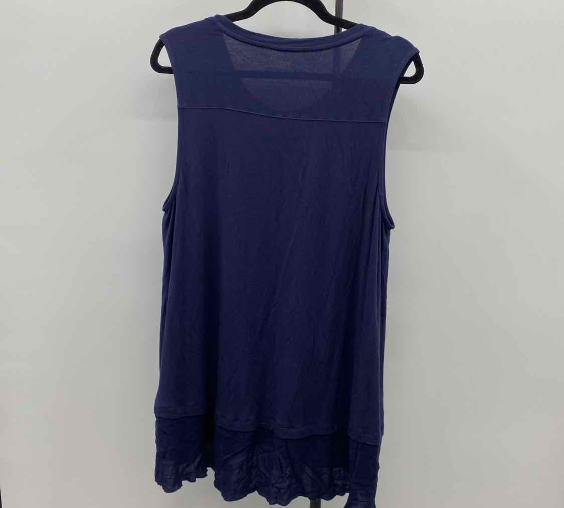 Soft Surroundings Women's Size 1X Navy Solid Sleeveless Shirt