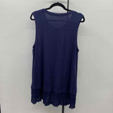 Soft Surroundings Women's Size 1X Navy Solid Sleeveless Shirt