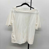 Talbots Women's Size LP White Solid Short Sleeve Shirt