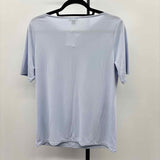 Ann Taylor Women's Size M Blue Solid Short Sleeve Shirt