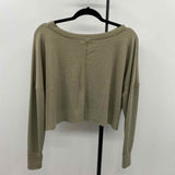 Altar'd State Junior's Size XS Olive Textured Long Sleeve Shirt