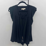 Loft Women's Size S Black Solid Short Sleeve Shirt