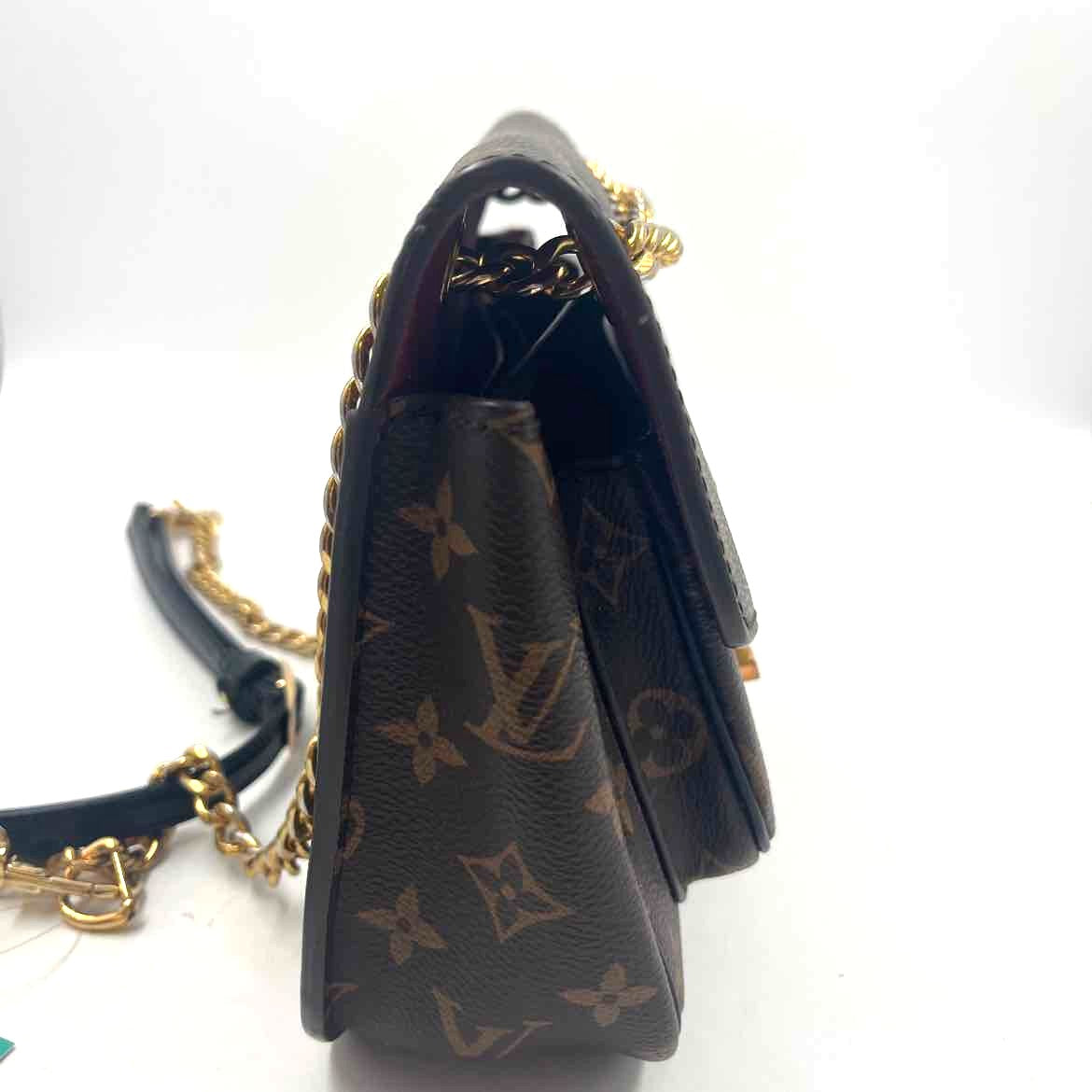 Side View LOUIS VUITTON Brown & Tan Monogram MM PASSY Crossbody