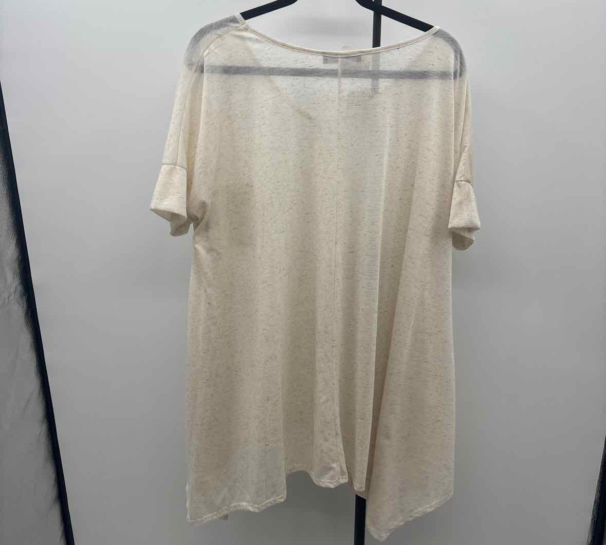 Rae Mode Women's Size 3X Beige Heathered Short Sleeve Shirt