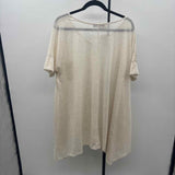Rae Mode Women's Size 3X Beige Heathered Short Sleeve Shirt