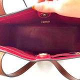 Interior COACH Black & Brown HORSE & CARRIAGE TOTE 27 Handled Tote Bag Purse