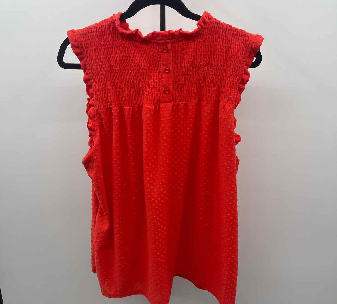 NY Collection Women's Size XL Red dotted Sleeveless Shirt