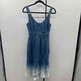 Amanda Uprichard Women's Size 2 Blue Bleached Dress