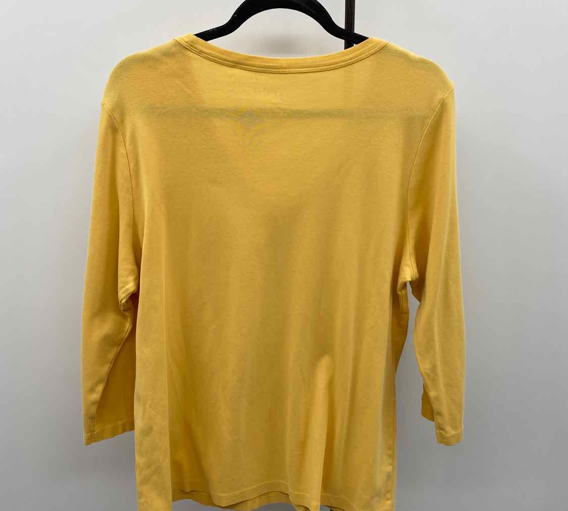 JJill Women's Size XL Yellow Solid Long Sleeve Shirt