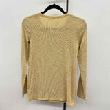 Reborn Women's Size XL Mustard Yellow Ribbed Long Sleeve Shirt
