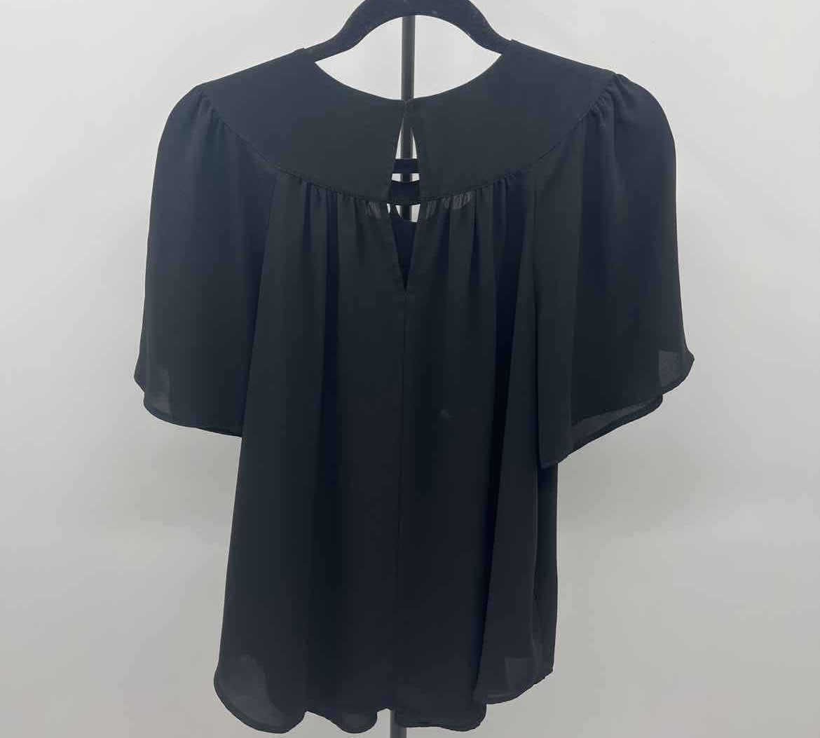 Ann Taylor Women's Size S Black cutouts Short Sleeve Shirt