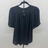 Ann Taylor Women's Size S Black cutouts Short Sleeve Shirt