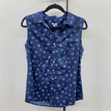 Talbots Women's Size L Navy Seashells Sleeveless Shirt