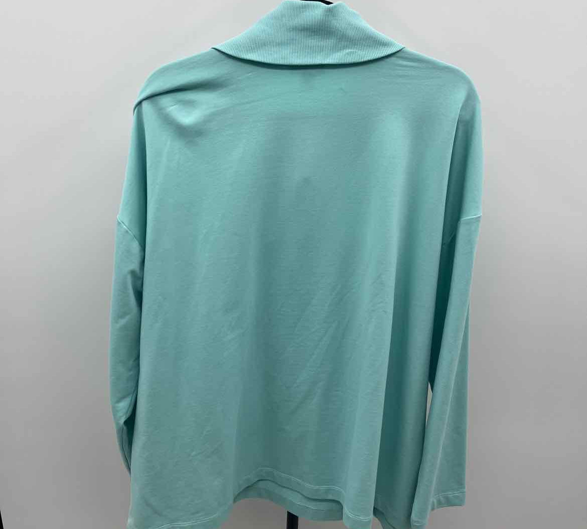 JJill Women's Size 3X Aqua Solid Long Sleeve Shirt
