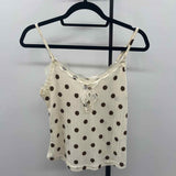 Blu Pepper Women's Size M Ivory dotted Tank