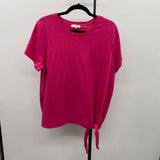 Calvin Klein Women's Size XL Fuschia Solid Short Sleeve Shirt