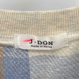 J Don Women's Size S Blue Plaid Sweatshirt