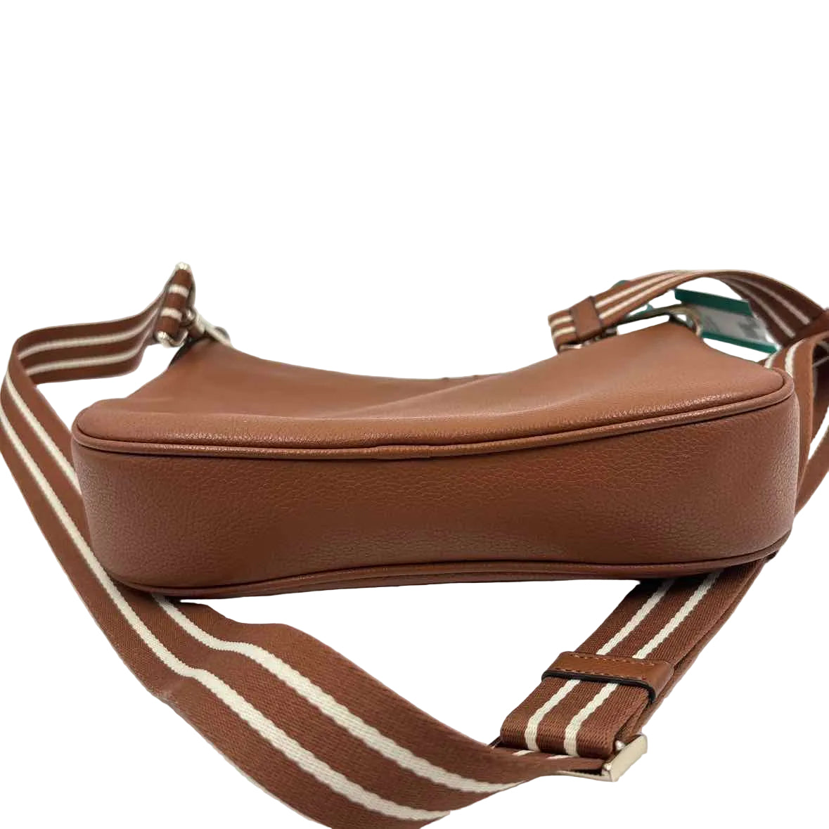 Bottom KATE SPADE Brown Leather ROSIE Crossbody Purse w/Cream & Brown Guitar Strap