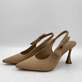 Cosy Island Women's Shoe Size 7 Tan Textured Slingbacks