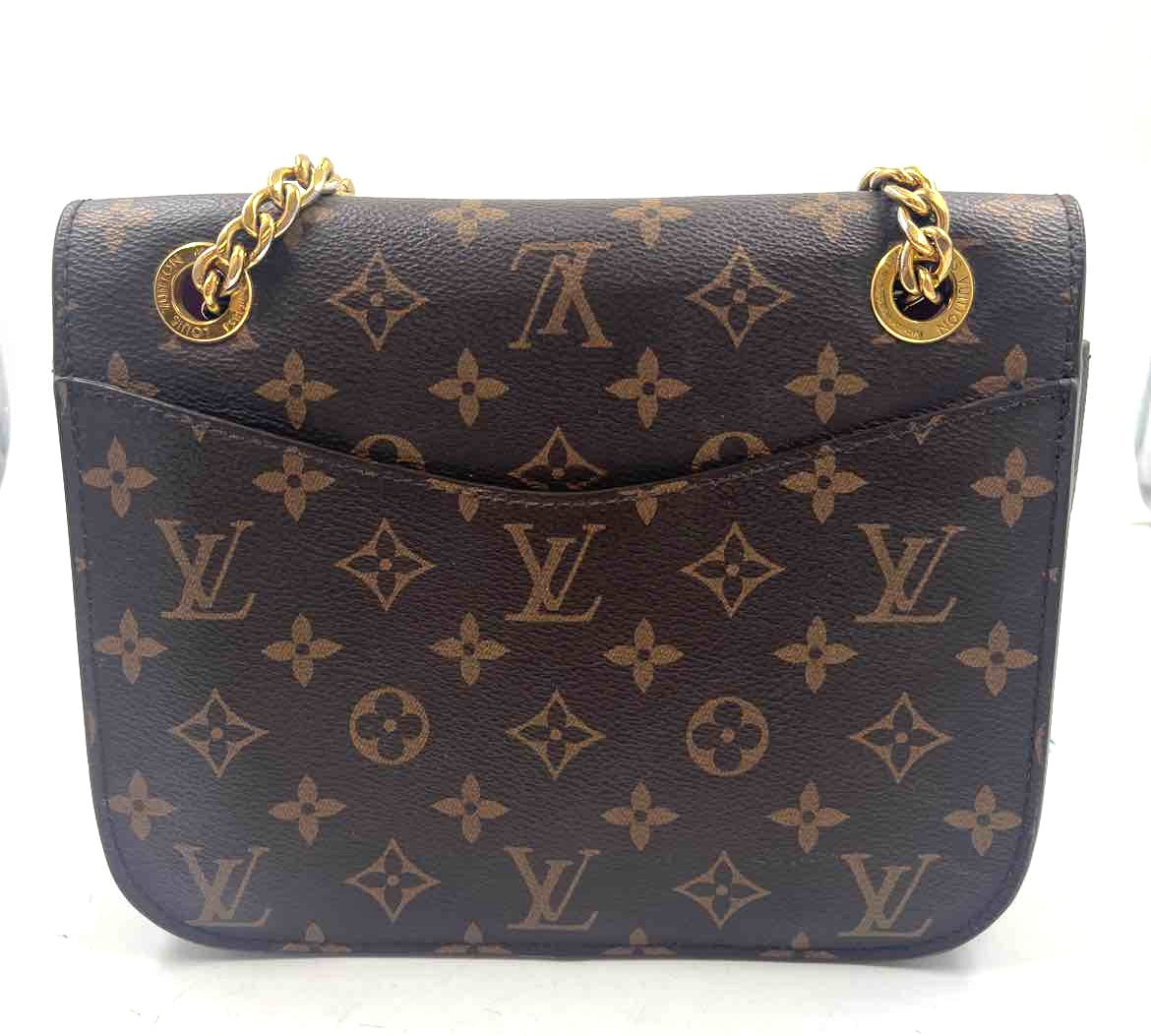 Back LOUIS VUITTON Brown & Tan Monogram MM PASSY Crossbody