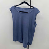 madewell Junior's Size M Blue Solid Sleeveless Shirt