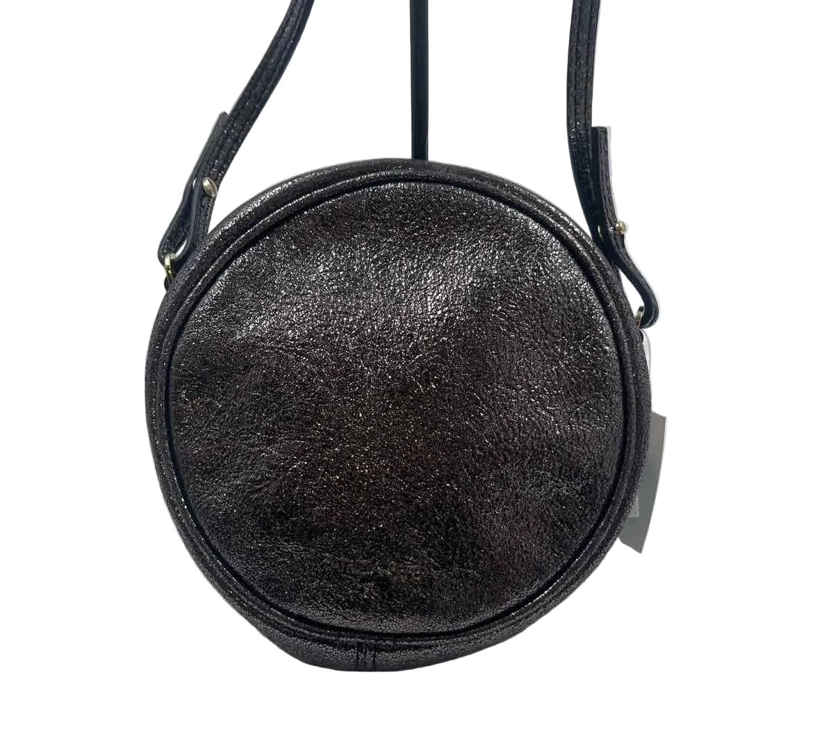 PATRIZIA PEPE Black Shimmer & Navy Sequin Round Crossbody Purse