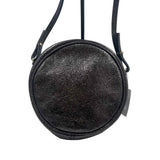 PATRIZIA PEPE Black Shimmer & Navy Sequin Round Crossbody Purse