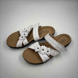 Clarks Women's Shoe Size 6 White Floral Sandals