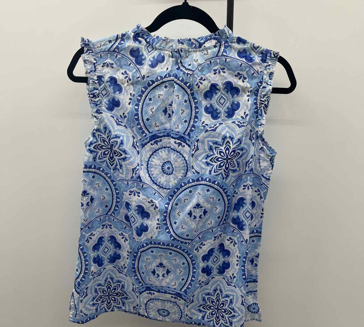 Talbots Women's Size XS Blue Mandala Sleeveless Shirt