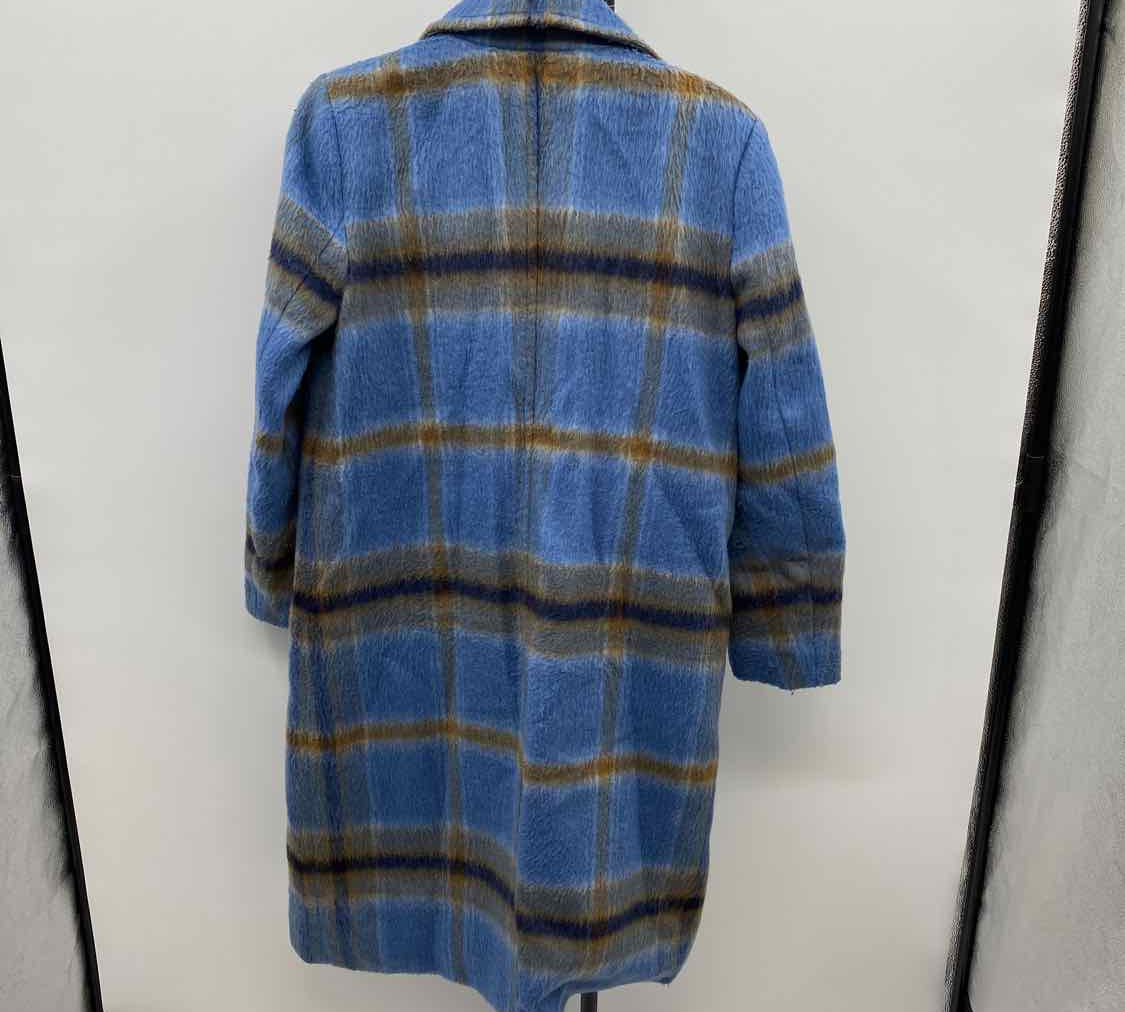 Ann Taylor Women's Size M Blue Plaid Coat