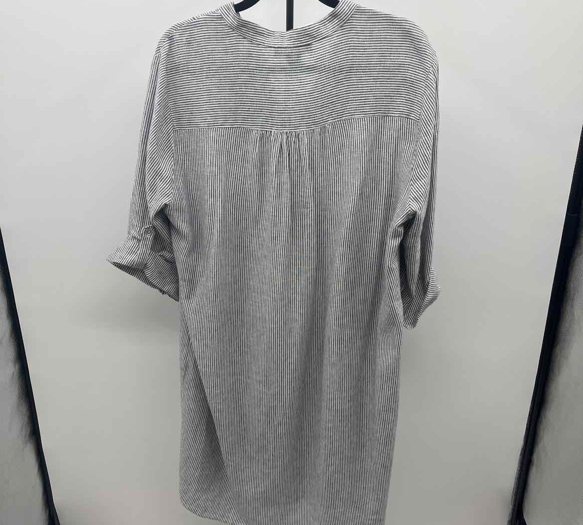Tahari Women's Size 14 Charcoal Stripe Dress