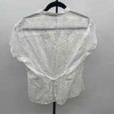 Harve Benard Women's Size XL White Stripe Short Sleeve Shirt