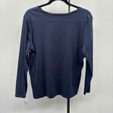 Talbots Women's Size 1XP Navy Solid Long Sleeve Shirt