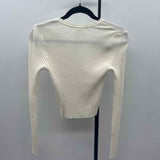 Z Supply Women's Size S Ivory Ribbed Long Sleeve Shirt