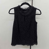 J Crew Women's Size S Black Lace Sleeveless Shirt