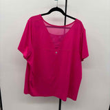 LIVI active Women's Size 3X Fuschia Solid Short Sleeve Shirt