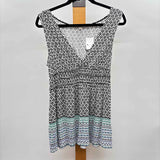 Max Studio Women's Size L Black Geometric Sleeveless Shirt