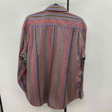 Robert Graham Men's Size L Maroon Striped Long Sleeve Shirt