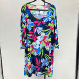 Pappagallo Women's Size 18 Navy Floral Dress