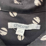 Chico's Women's Size XL Black dotted Long Sleeve Shirt
