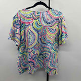 Alfred Dunner Women's Size XL Blue Paisley Short Sleeve Shirt