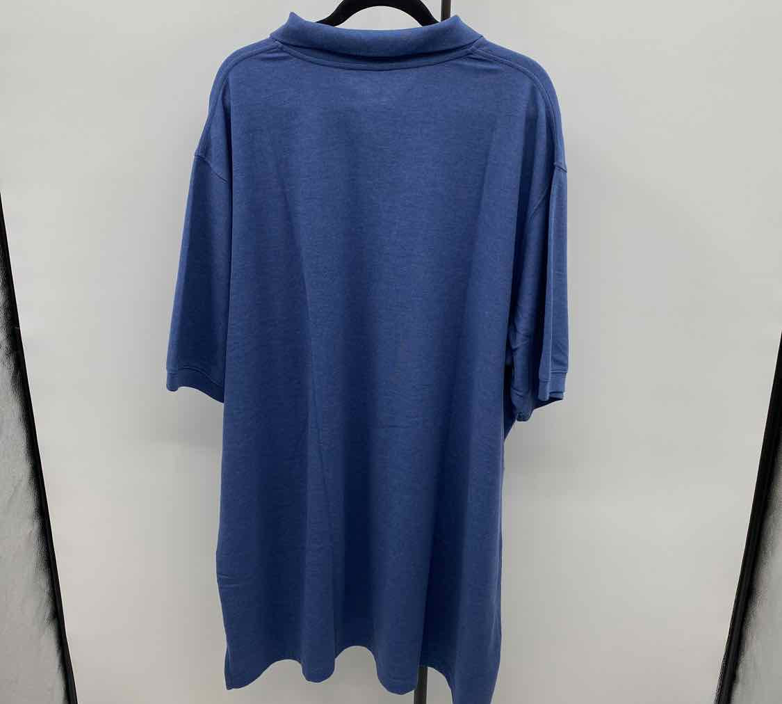 HB Men's Size 4XL Blue Cotton/Polyester Solid New with Tags Short Sleeve Shirt