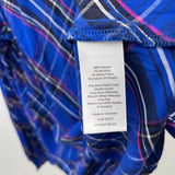 Talbots Women's Size L Blue Plaid Long Sleeve Shirt
