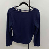 Tommy Hilfiger Women's Size S Navy Logo Long Sleeve Shirt