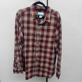 Columbia Men's Size L Maroon Plaid Long Sleeve Shirt