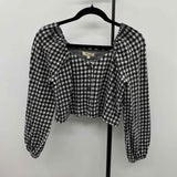 madewell Junior's Size XS Black Checkered Long Sleeve Shirt