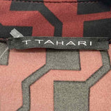 Tahari Women's Size L Bronze Geometric Long Sleeve Shirt
