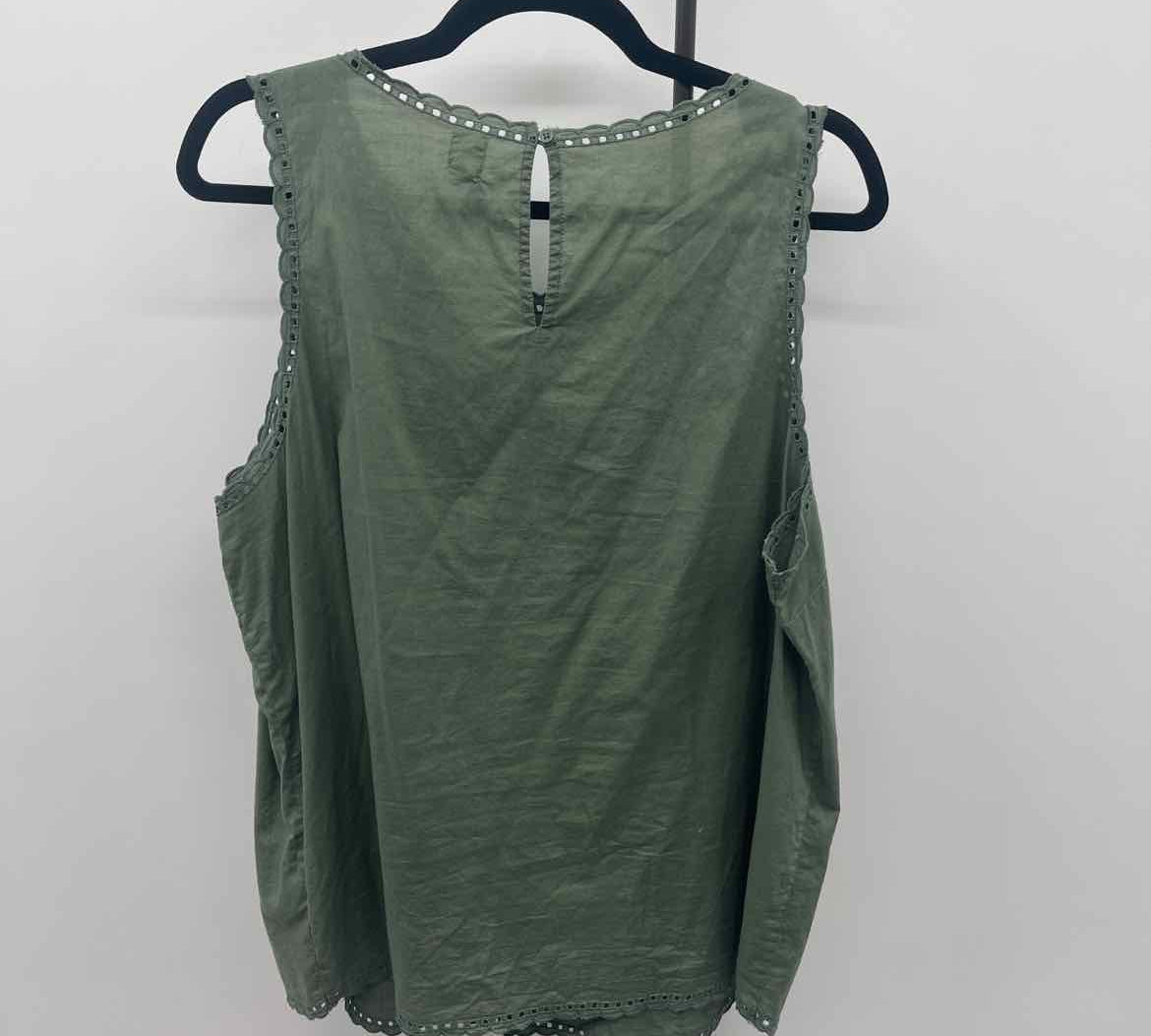 Gap Women's Size XL Green Textured Sleeveless Shirt